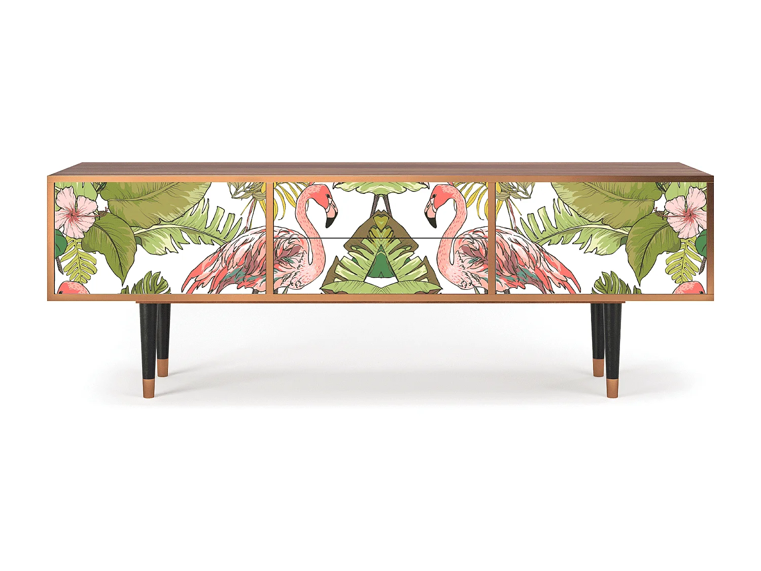 Mueble de TV - 170х59х48 cm - T4 - Sweet Flamingo, Nogal