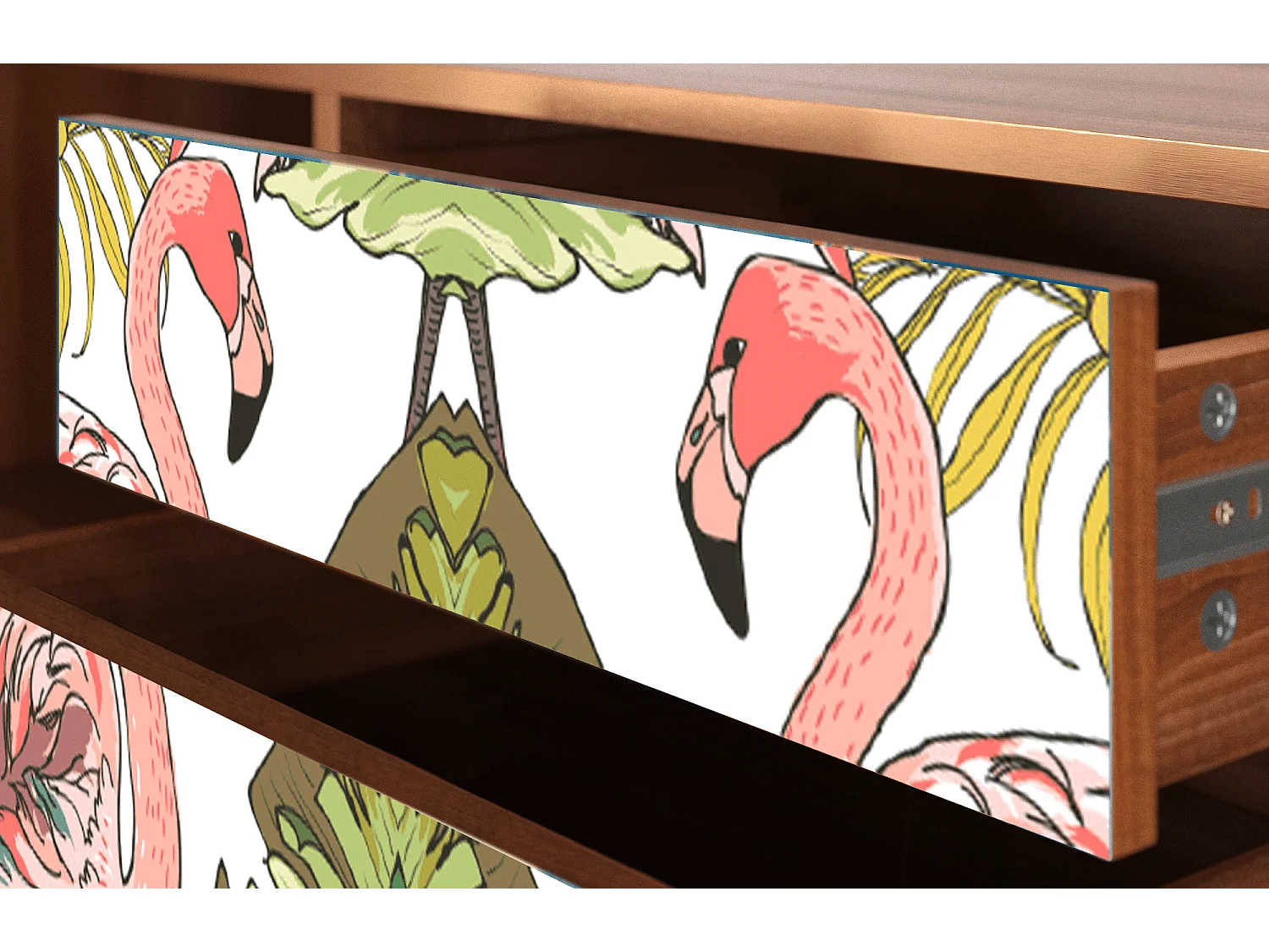 Mueble de TV - 170х59х48 cm - T4 - Sweet Flamingo, Nogal