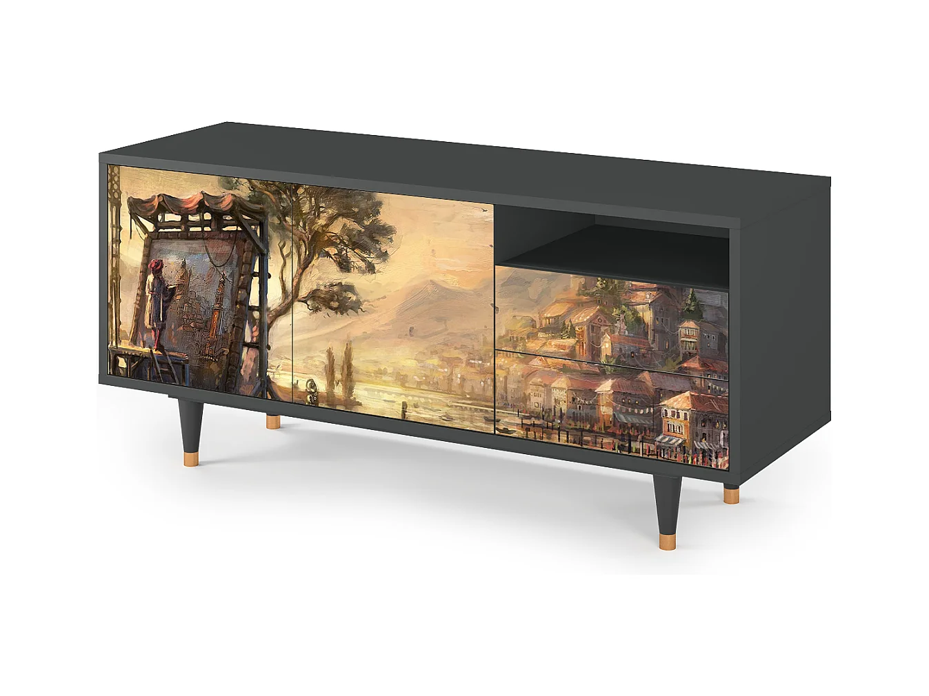 TV-meubel - 125х56х41 cm - T7 - Venice, Antraciet