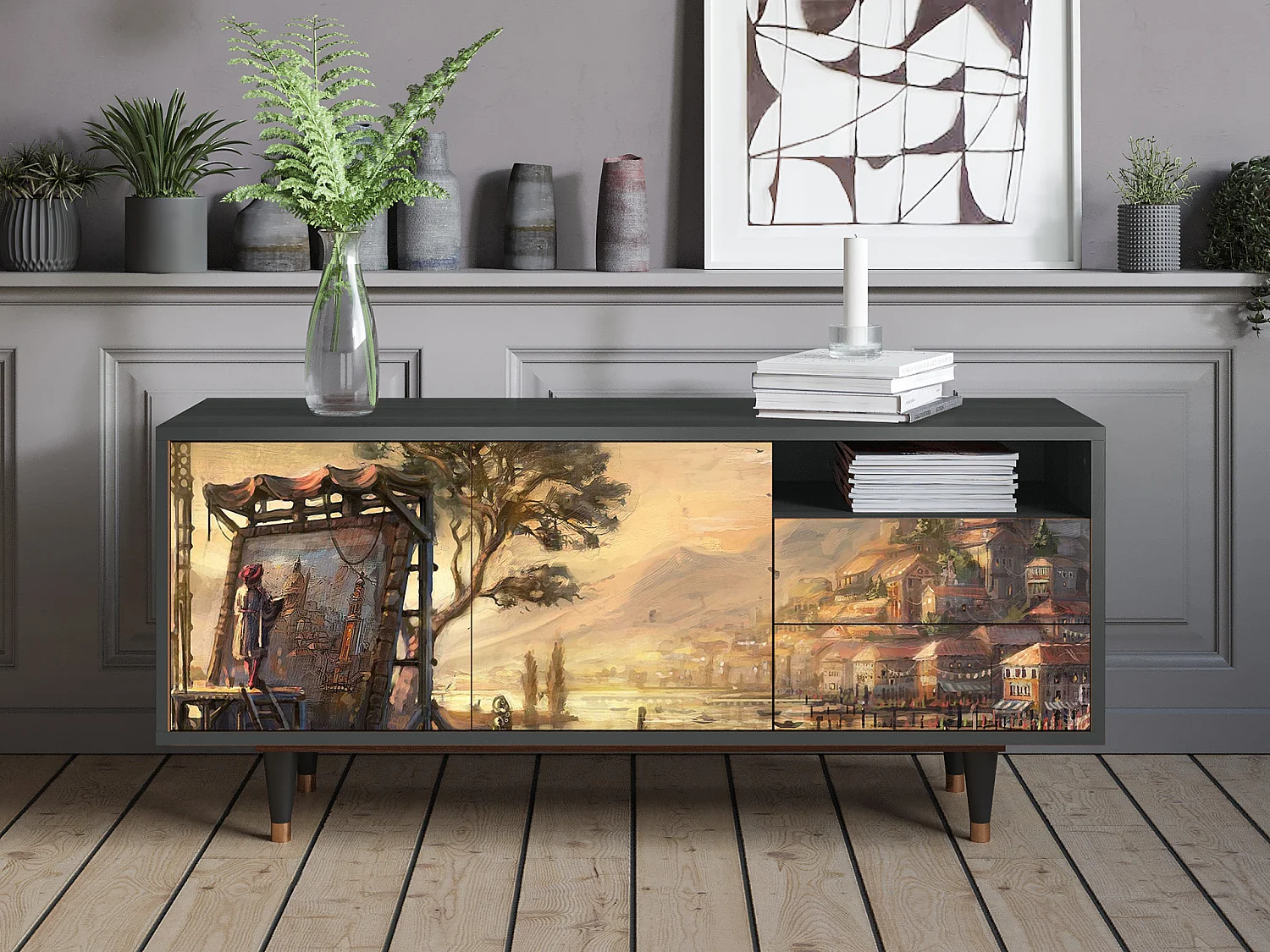 Mobile TV - 125х56х41 cm - T7 - Venice, Antracite