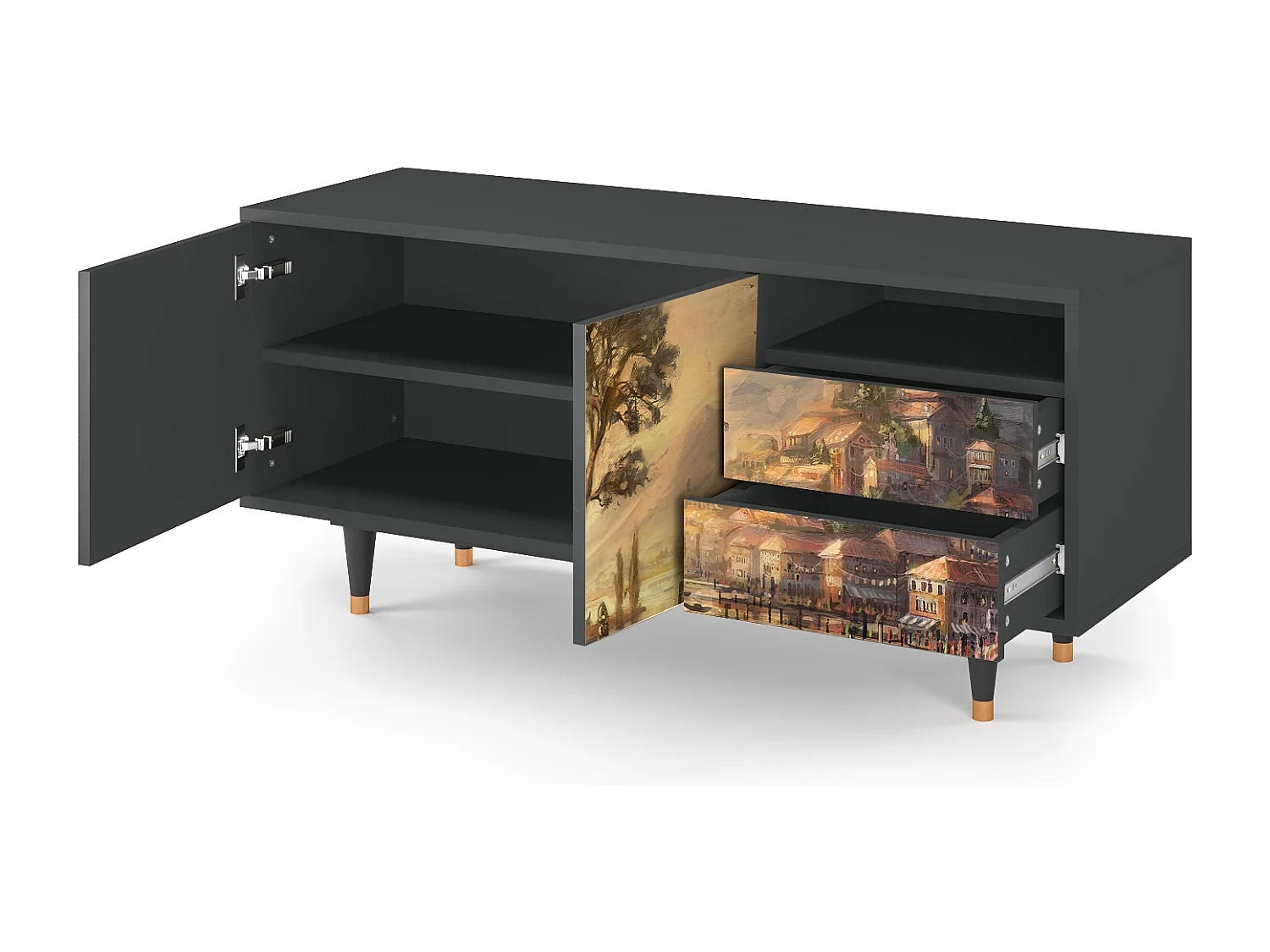 Mobile TV - 125х56х41 cm - T7 - Venice, Antracite