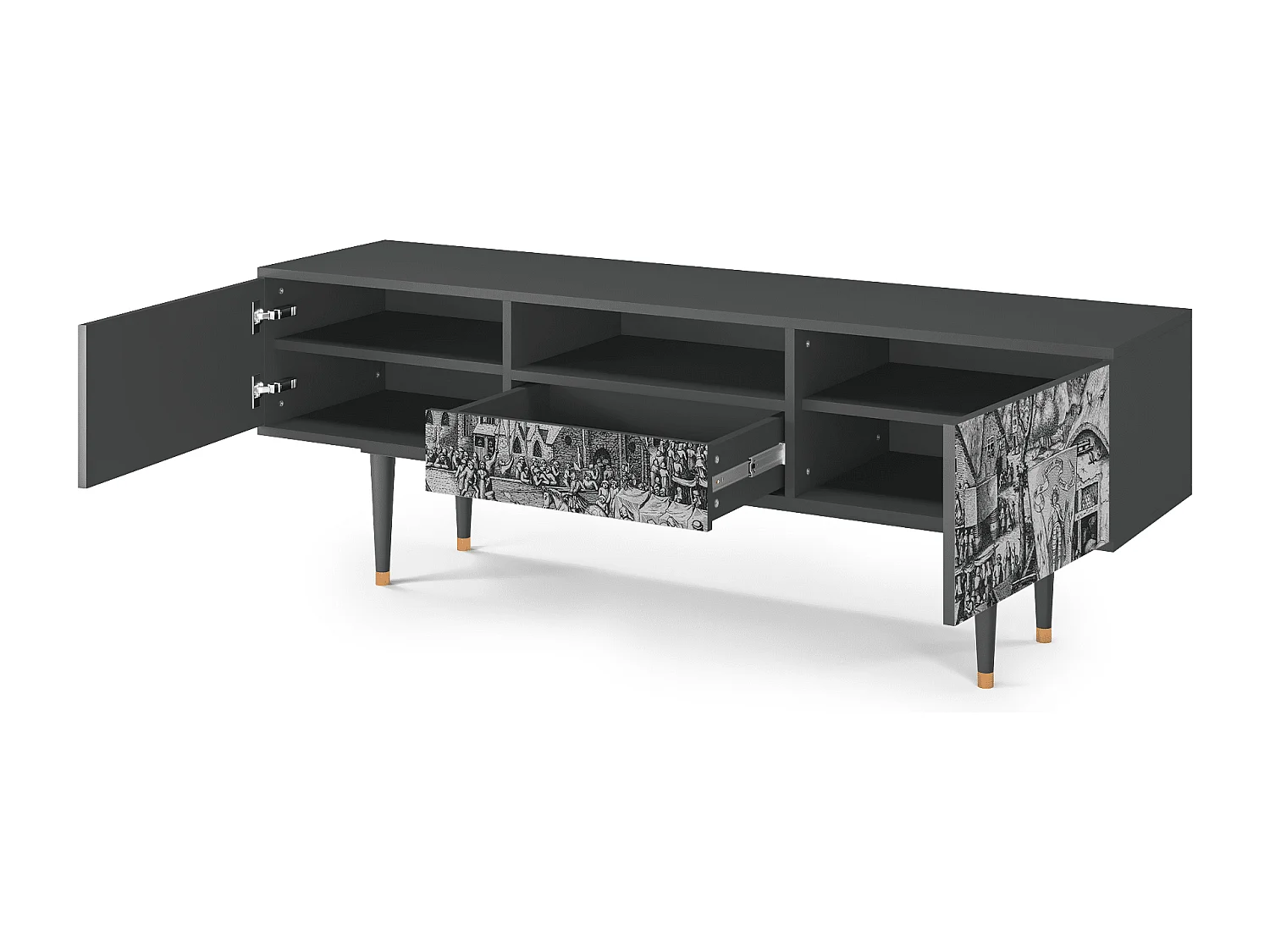 Szafka RTV - 170х59х41 cm - T6 - The Festival of Saint, Antracyt