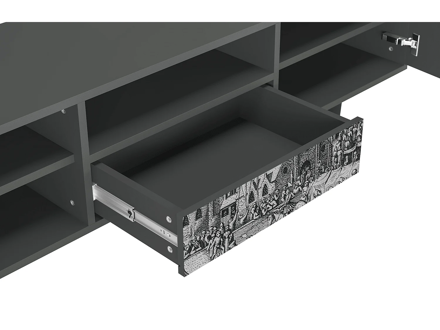 Mueble de TV - 170х59х41 cm - T6 - The Festival of Saint, Antracita