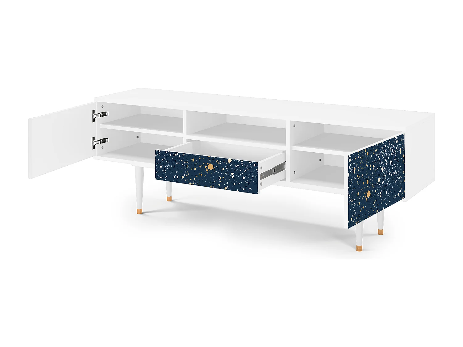 Szafka RTV - 170х59х41 cm - T6 - Starfall, Biały