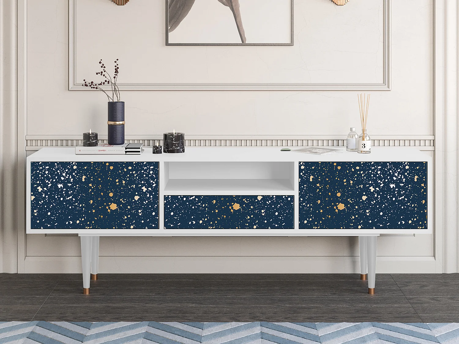 Mobile TV - 170х59х41 cm - T6 - Starfall, Bianco