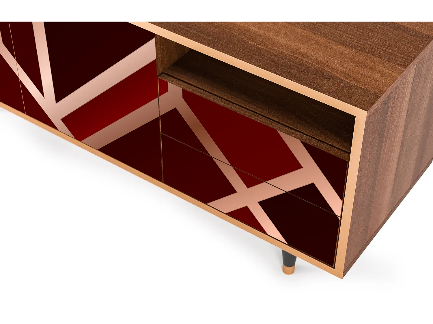 Meuble TV - 125х56х41 cm - T7 - Velvet 1920's, Noyer