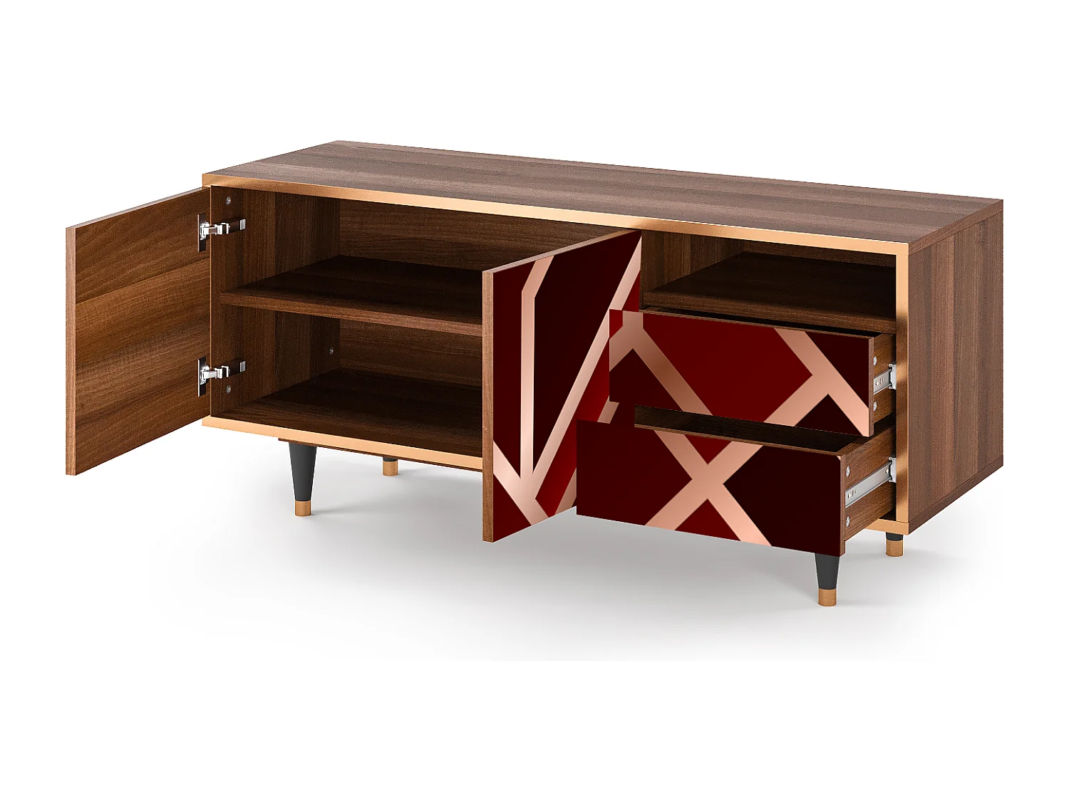 Meuble TV - 125х56х41 cm - T7 - Velvet 1920's, Noyer