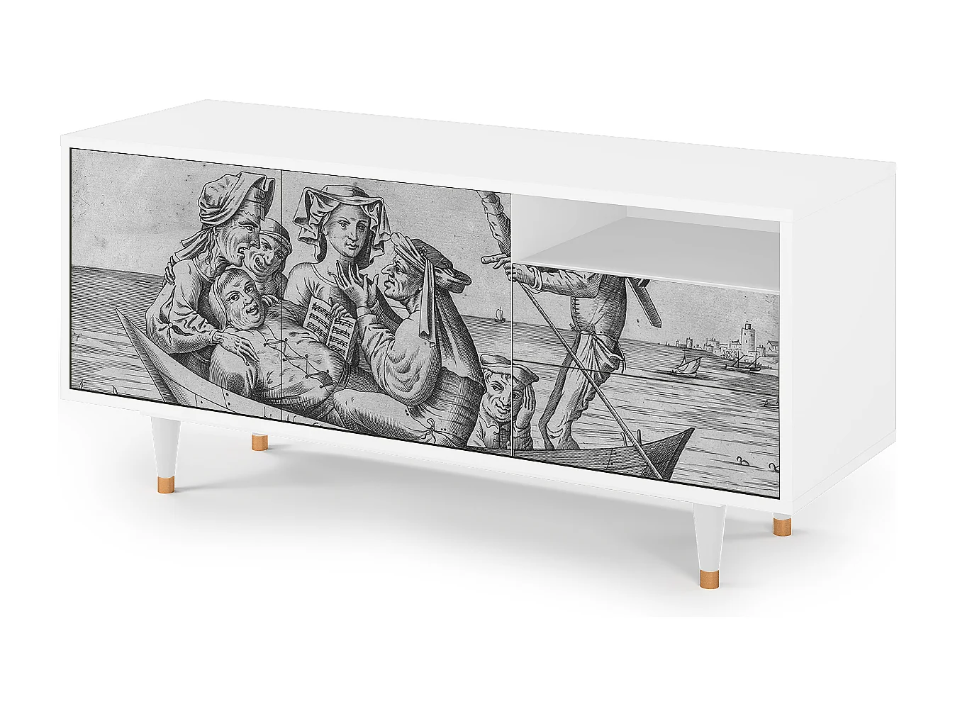 Mueble de TV - 125х56х41 cm - T7 - Blau Schuyte, Blanco