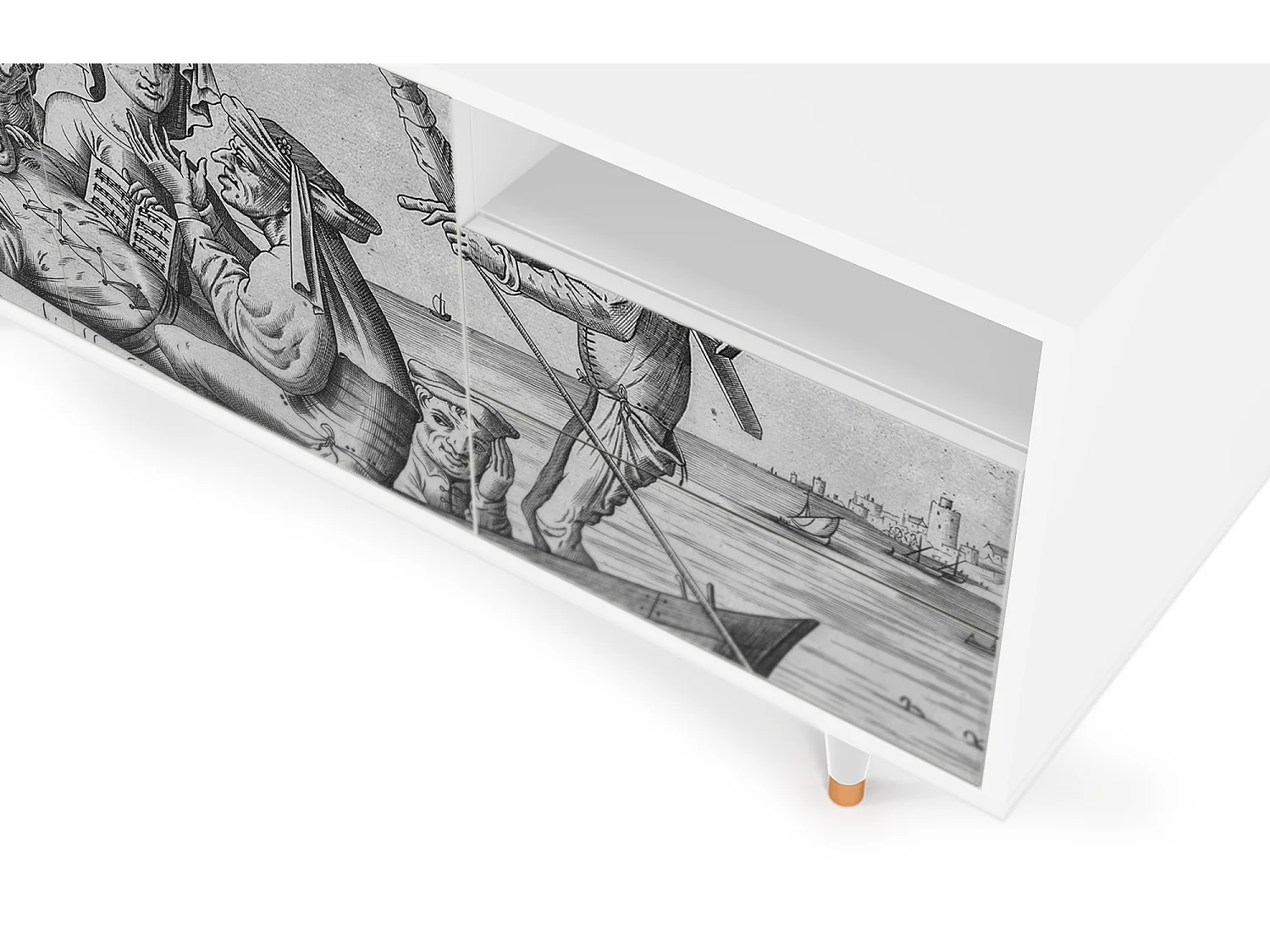 Mueble de TV - 125х56х41 cm - T7 - Blau Schuyte, Blanco