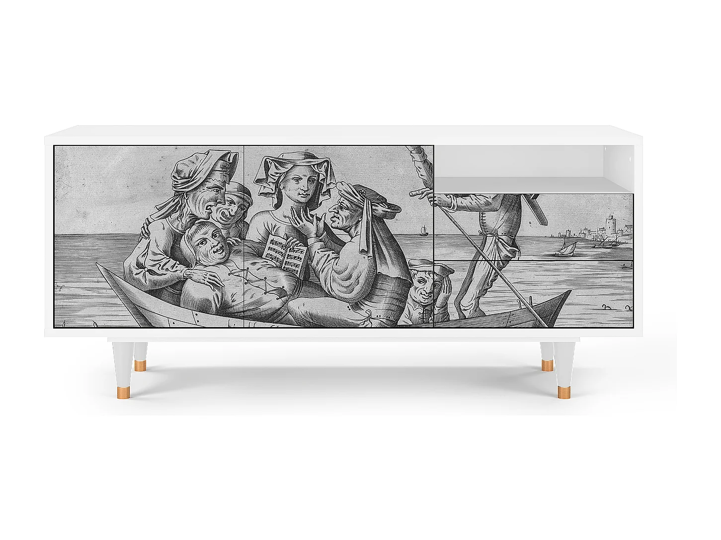 Meuble TV - 125х56х41 cm - T7 - Blau Schuyte, Blanc