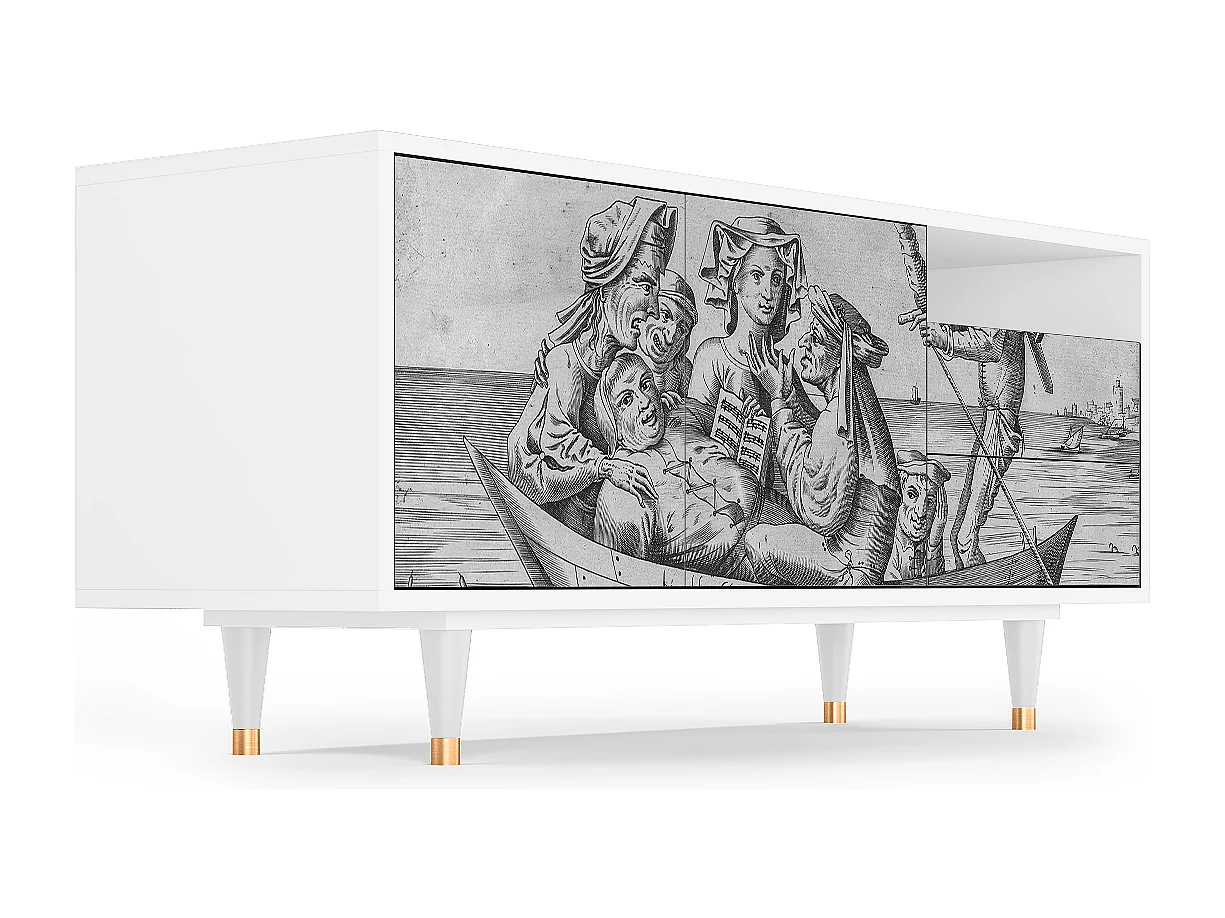 Meuble TV - 125х56х41 cm - T7 - Blau Schuyte, Blanc