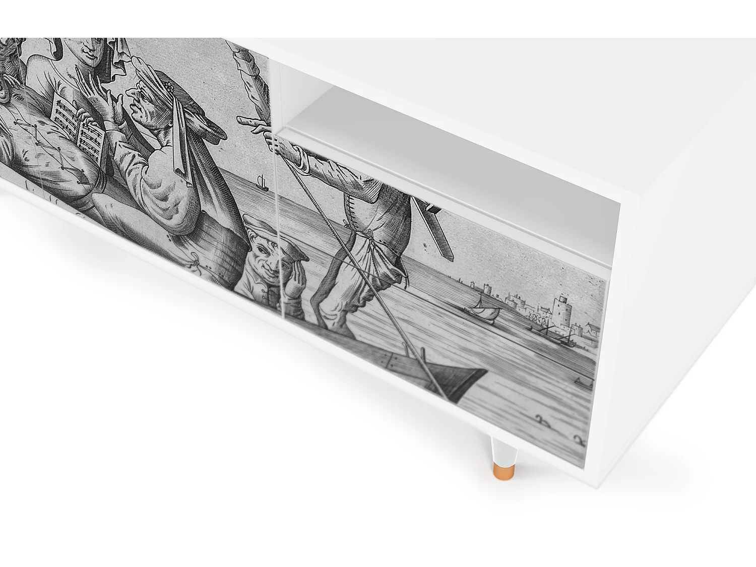 Meuble TV - 125х56х41 cm - T7 - Blau Schuyte, Blanc