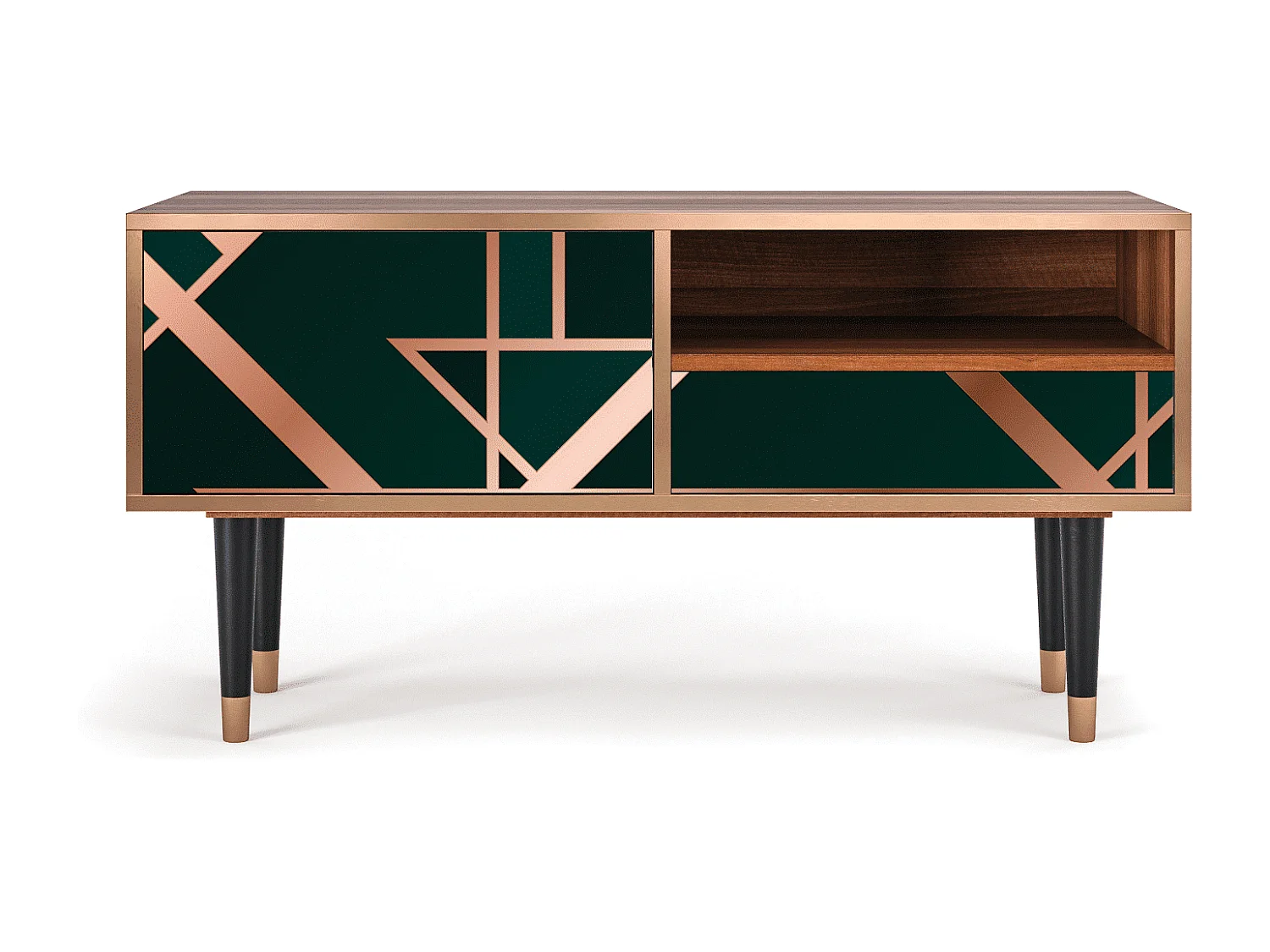 Meuble TV - 115х59х48 cm - T3 - Emerald Gatsby, Noyer