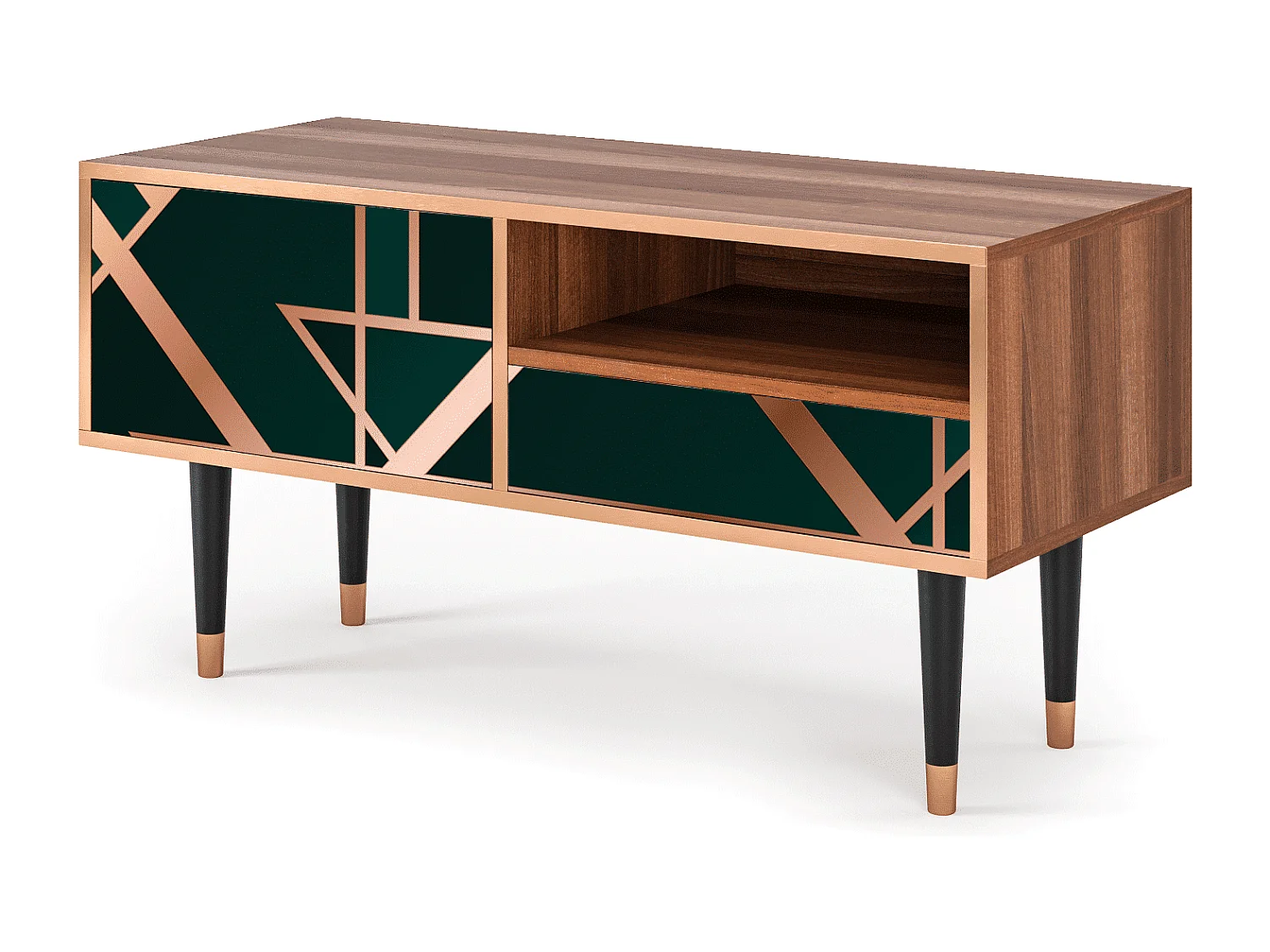 Meuble TV - 115х59х48 cm - T3 - Emerald Gatsby, Noyer