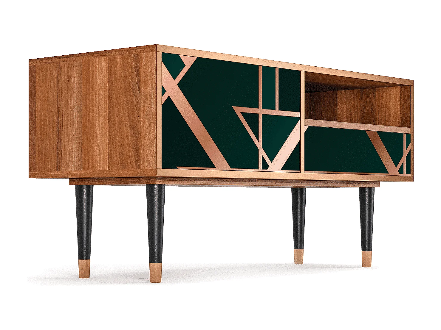 Meuble TV - 115х59х48 cm - T3 - Emerald Gatsby, Noyer