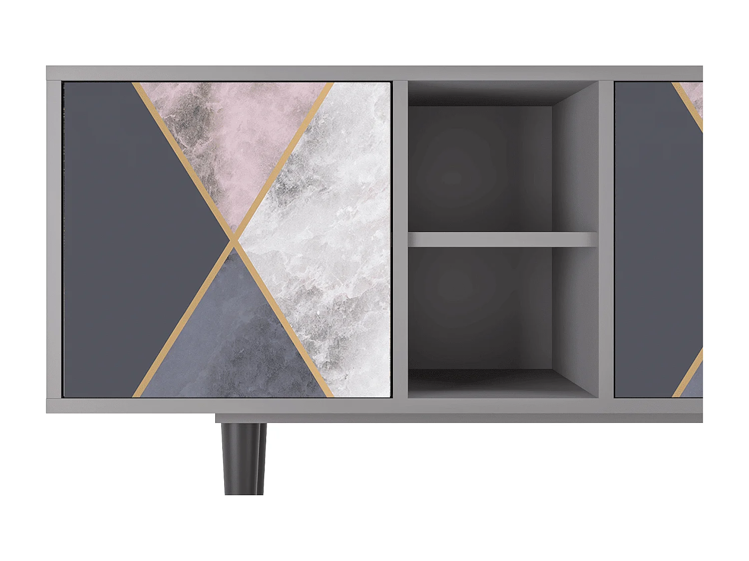 Meuble TV - 150х69х41 cm - T5 - Ideal Harmony, Gris