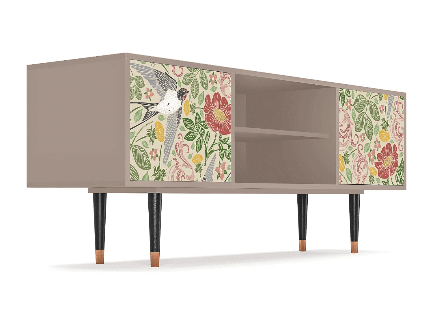 Mobile TV - 170х69х48 cm - T2 - Spring Swallow, Latte