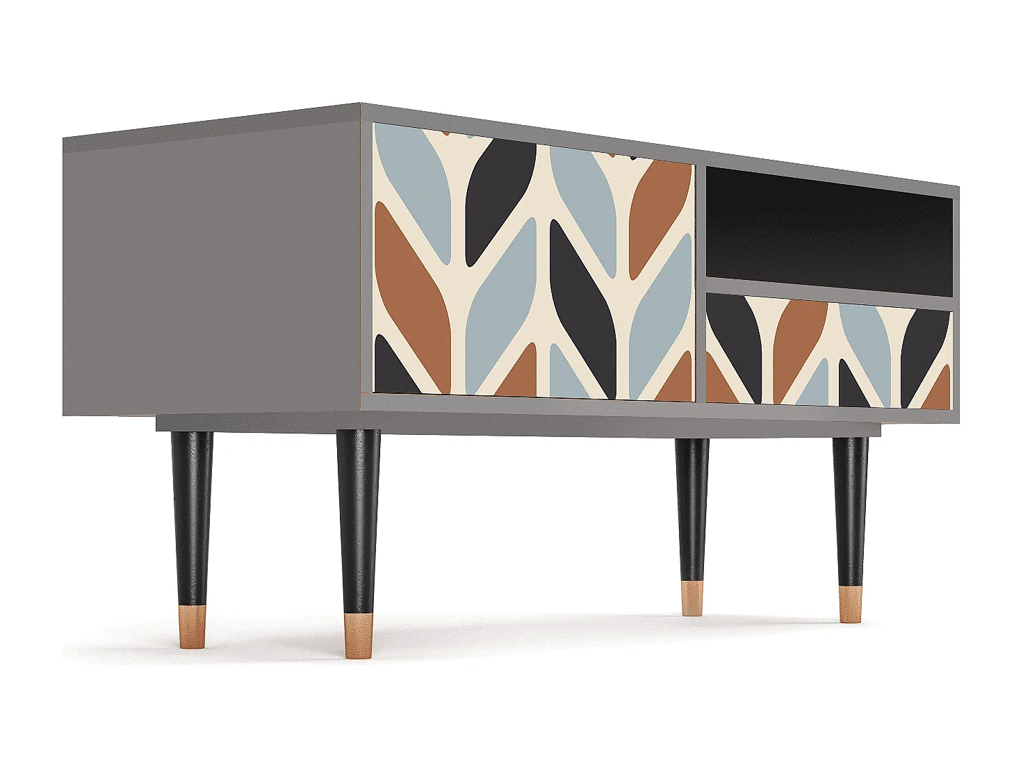 Meuble TV - 115х59х48 cm - T3 - Beige Laure, Gris