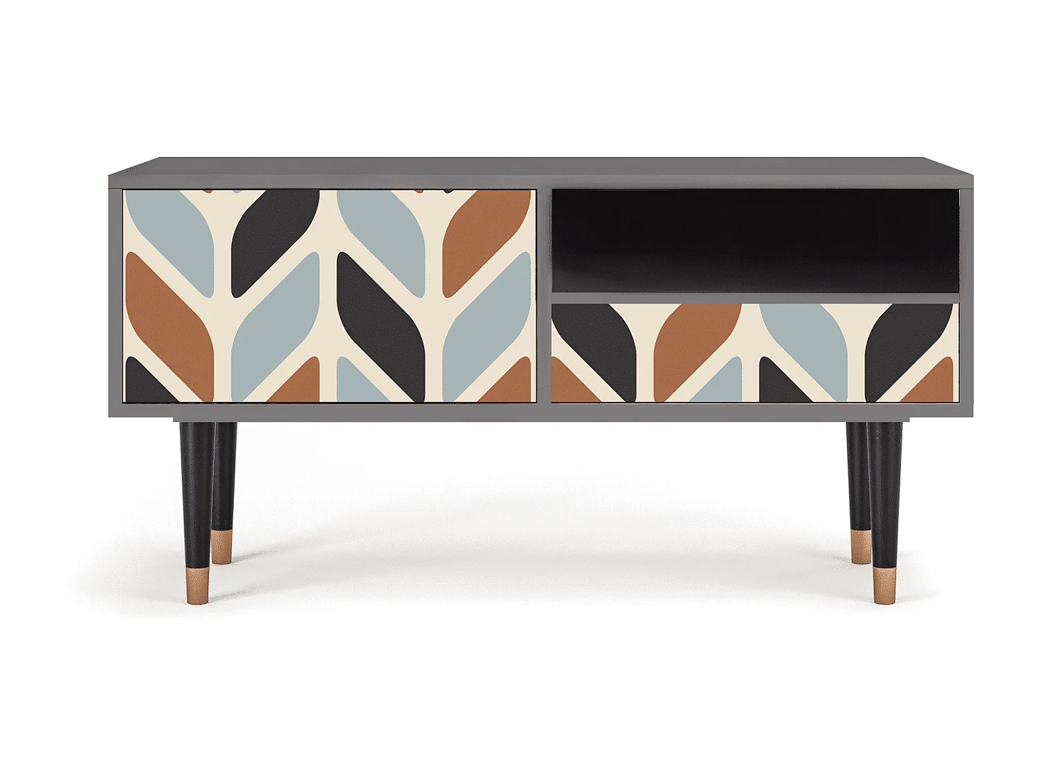 Meuble TV - 115х59х48 cm - T3 - Beige Laure, Gris