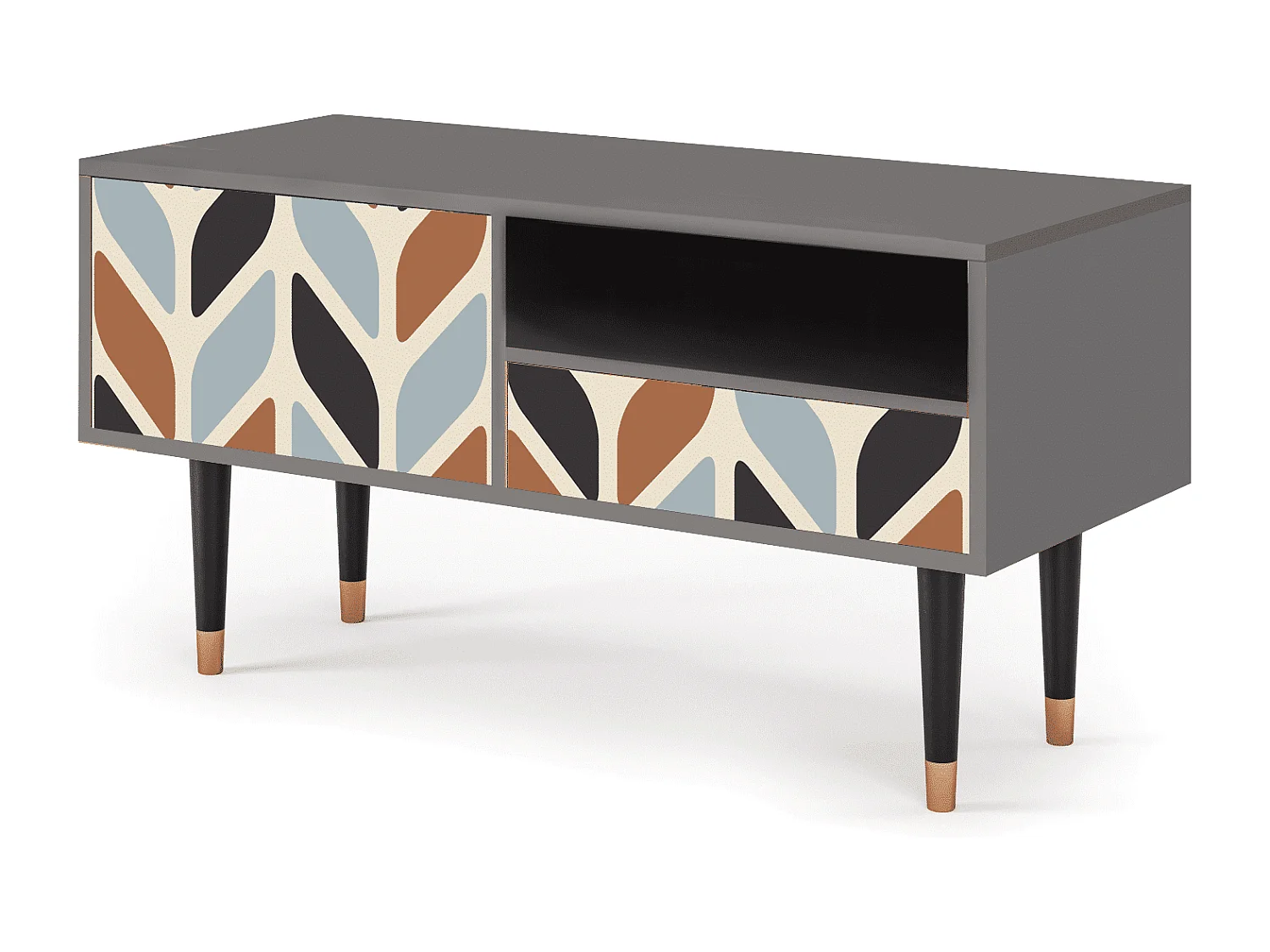 Meuble TV - 115х59х48 cm - T3 - Beige Laure, Gris