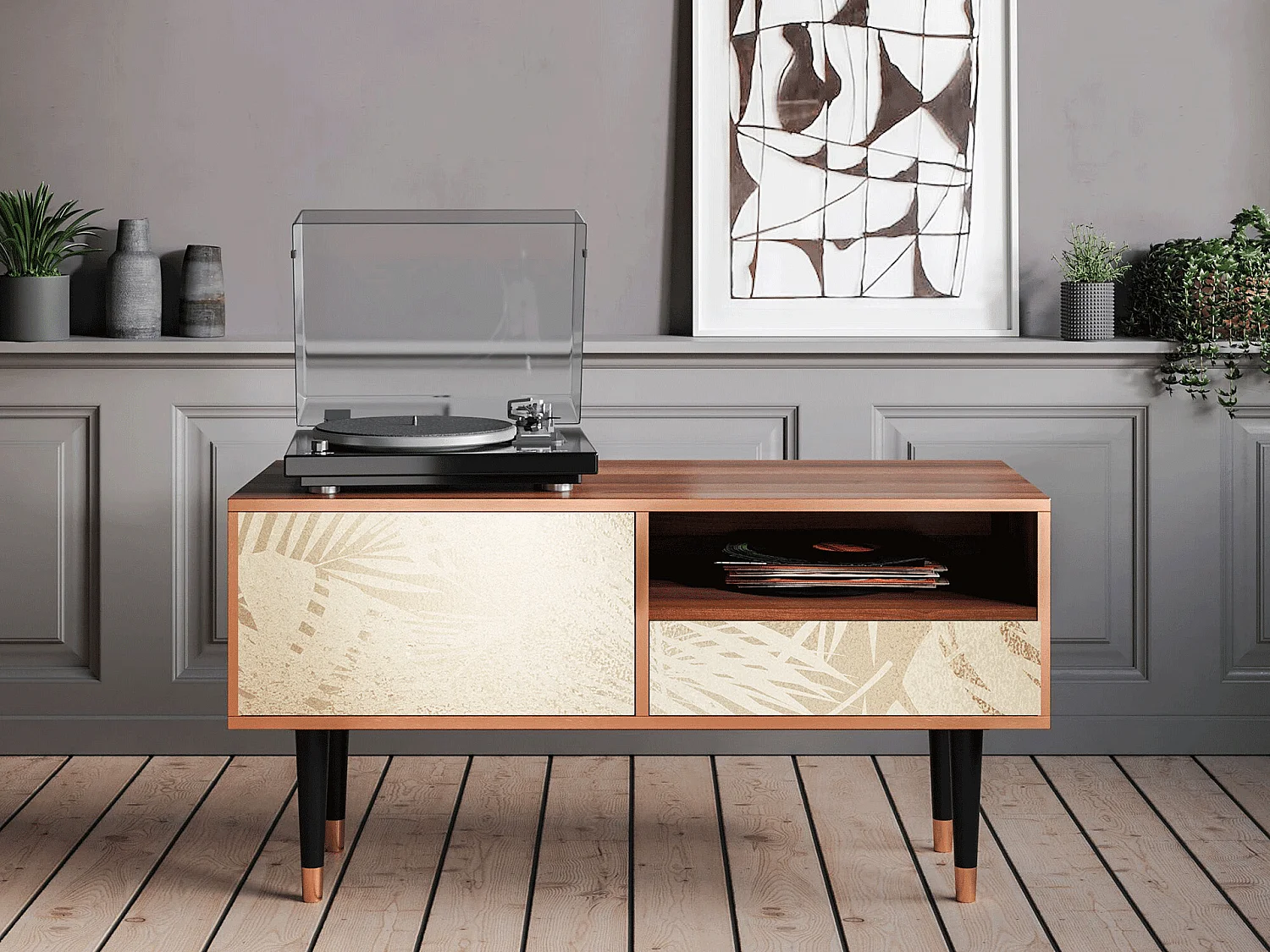 Mueble de TV - 115х59х48 cm - T3 - Plant of the Dessert, Nogal