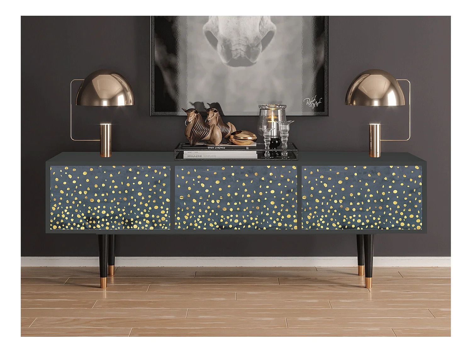 Meuble TV - 170х59х48 cm - T4 - Foggy Lights, Anthracite