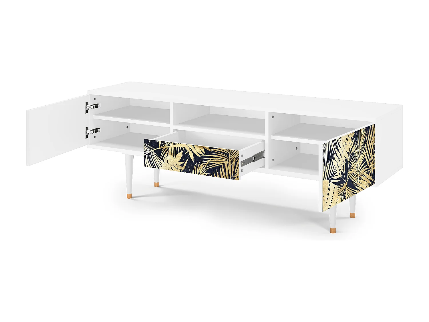 Meuble TV - 170х59х41 cm - T6 - Jungle Vibes, Blanc