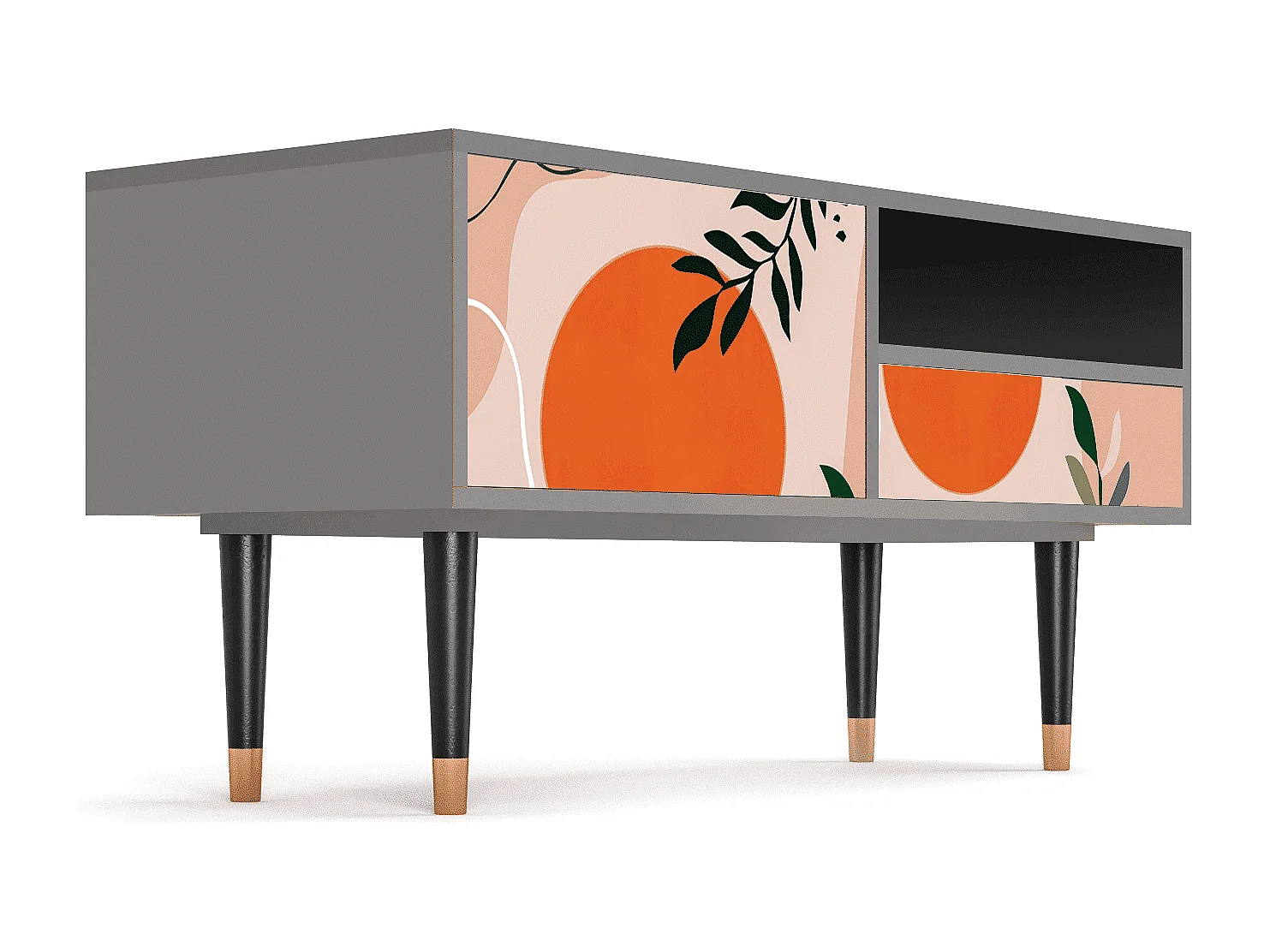 Meuble TV - 115х59х48 cm - T3 - Artwork, Gris