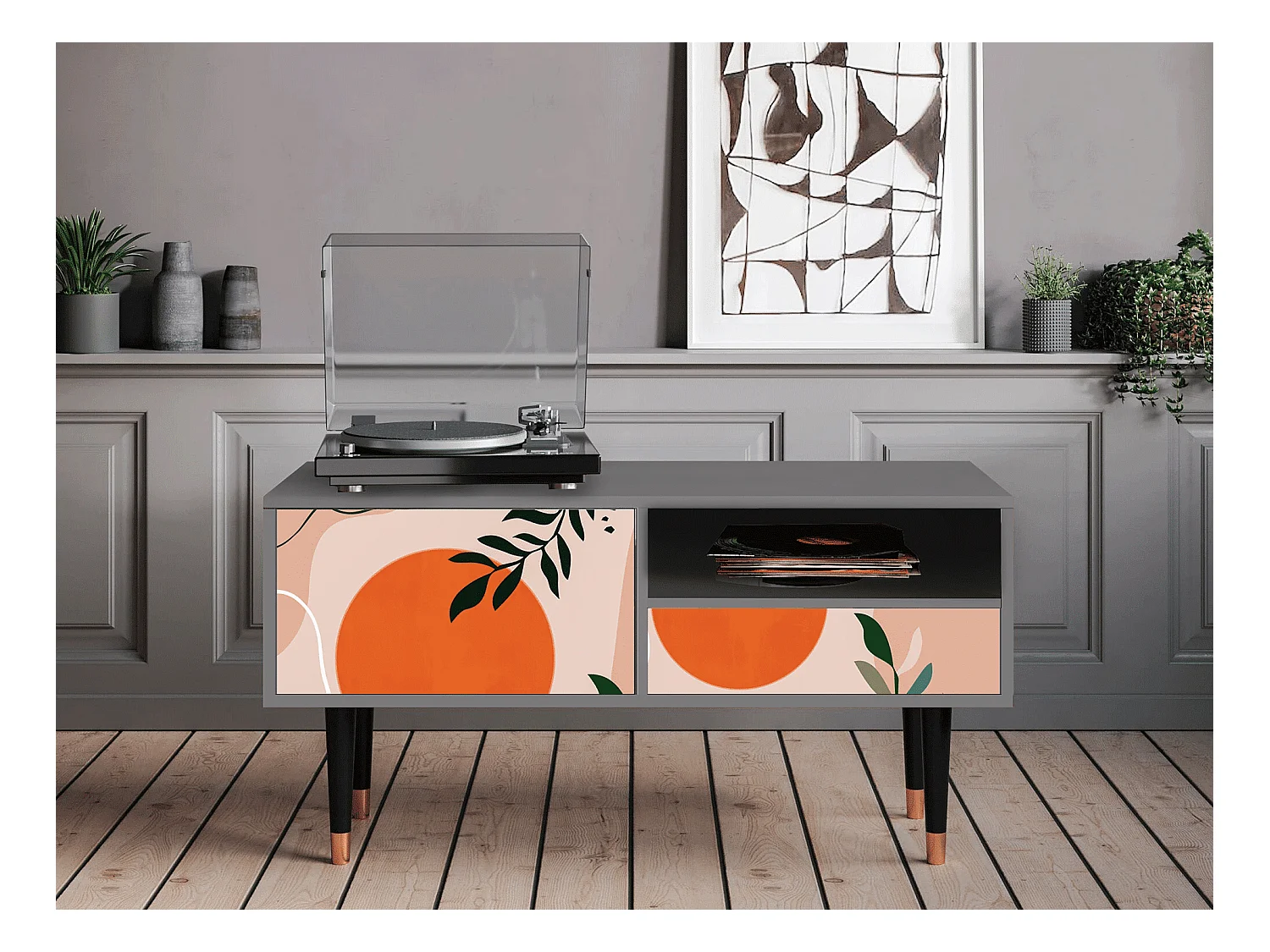 TV-Möbel - 115х59х48 cm - T3 - Artwork, Grau