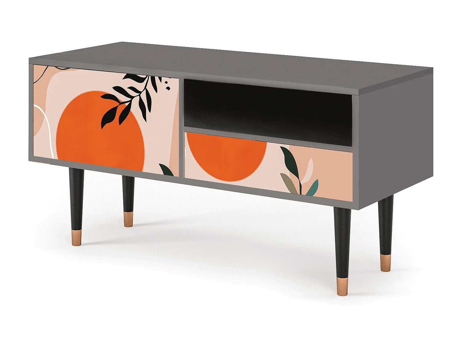 Meuble TV - 115х59х48 cm - T3 - Artwork, Gris