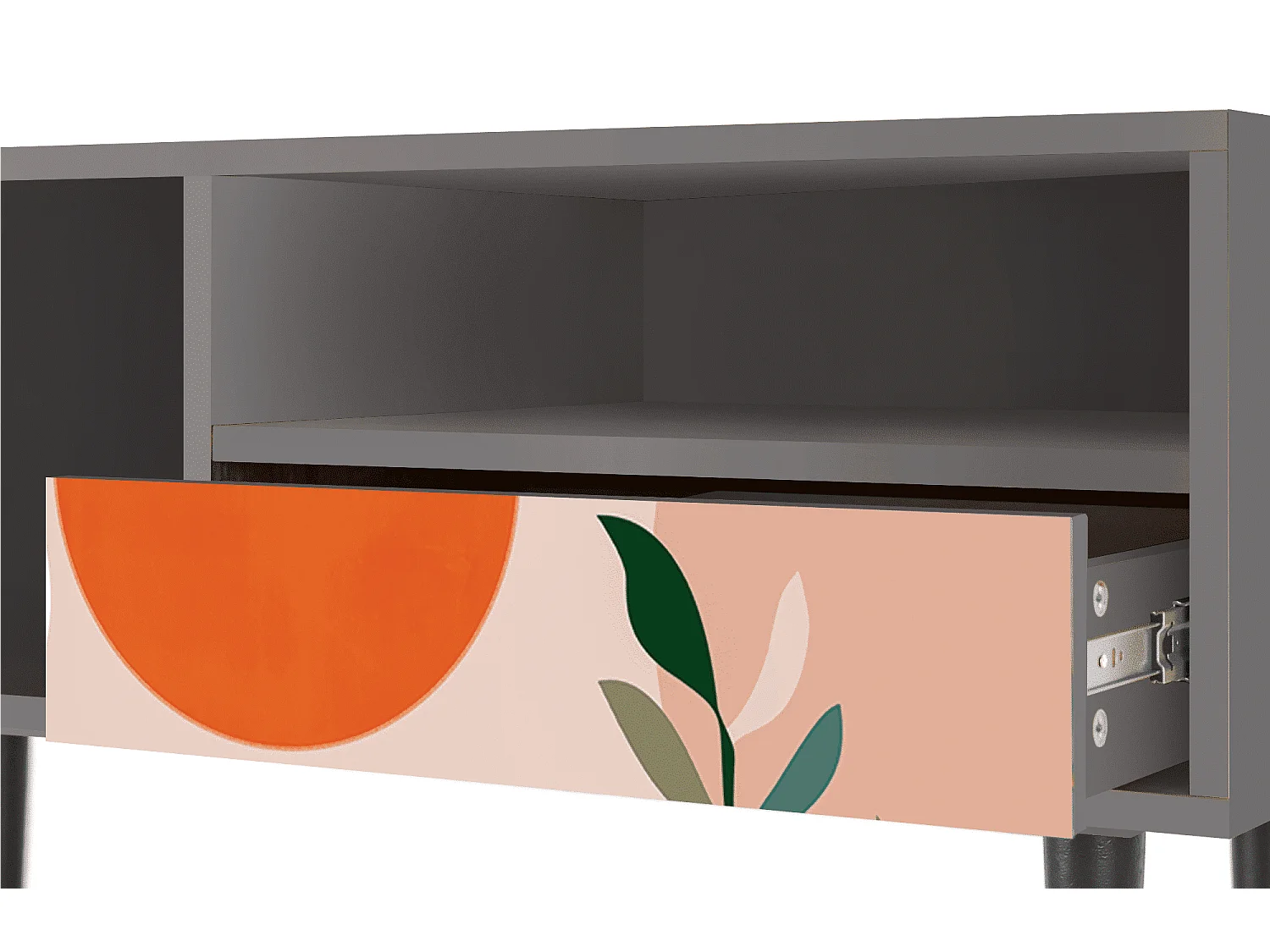 Meuble TV - 115х59х48 cm - T3 - Artwork, Gris