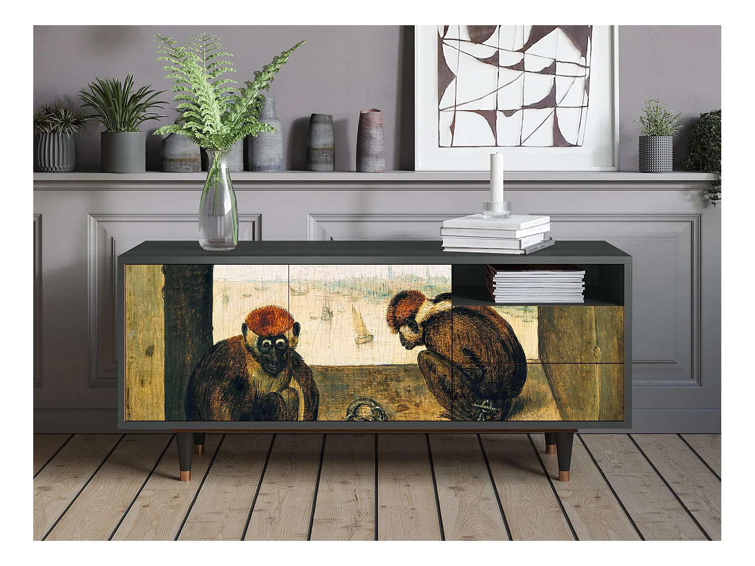 Mobile TV - 125х56х41 cm - T7 - Two Monkeys, Antracite