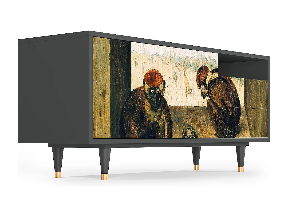 Mueble de TV - 125х56х41 cm - T7 - Two Monkeys, Antracita