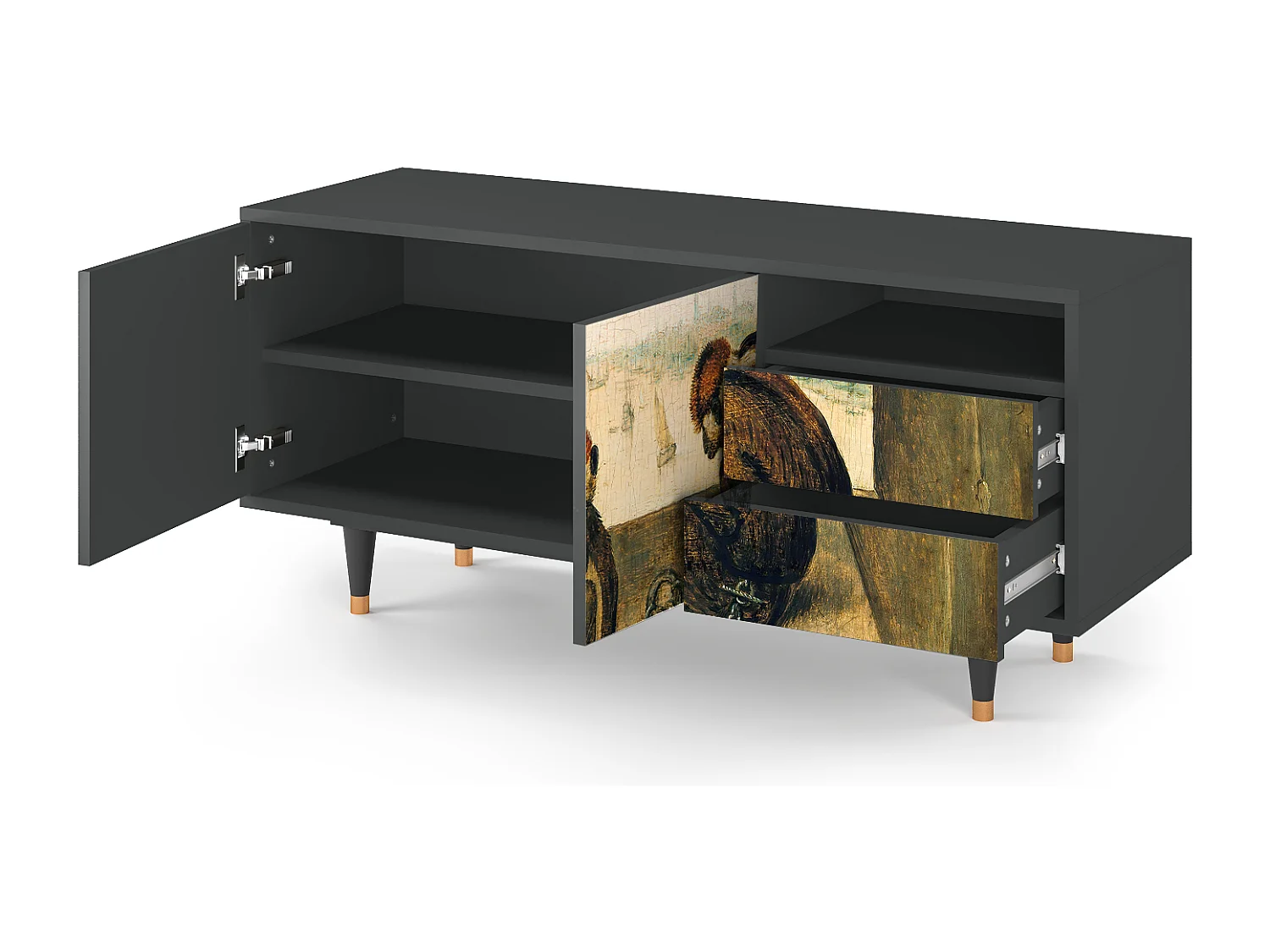 Mueble de TV - 125х56х41 cm - T7 - Two Monkeys, Antracita