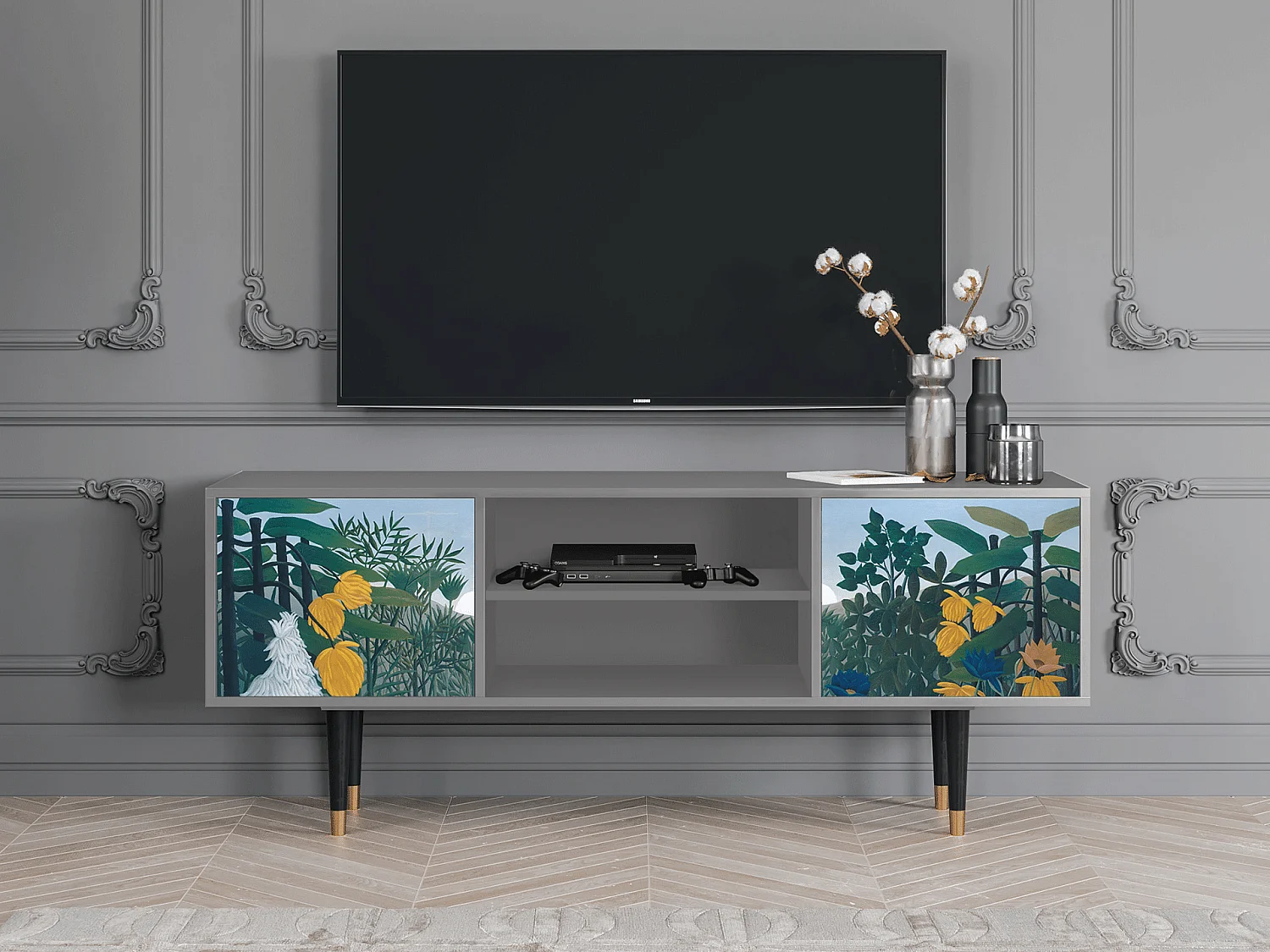 TV-Möbel - 170х69х48 cm - T2 - The Repast of the Lion, Grau