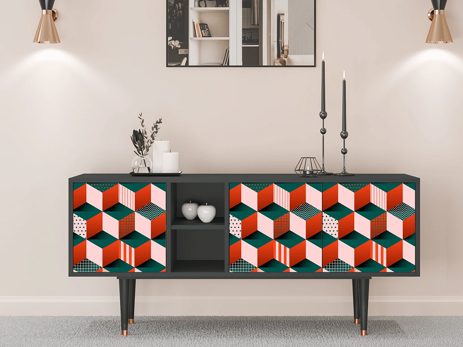 TV-meubel - 150х69х41 cm - T5 - Pepsi-Cola, Antraciet