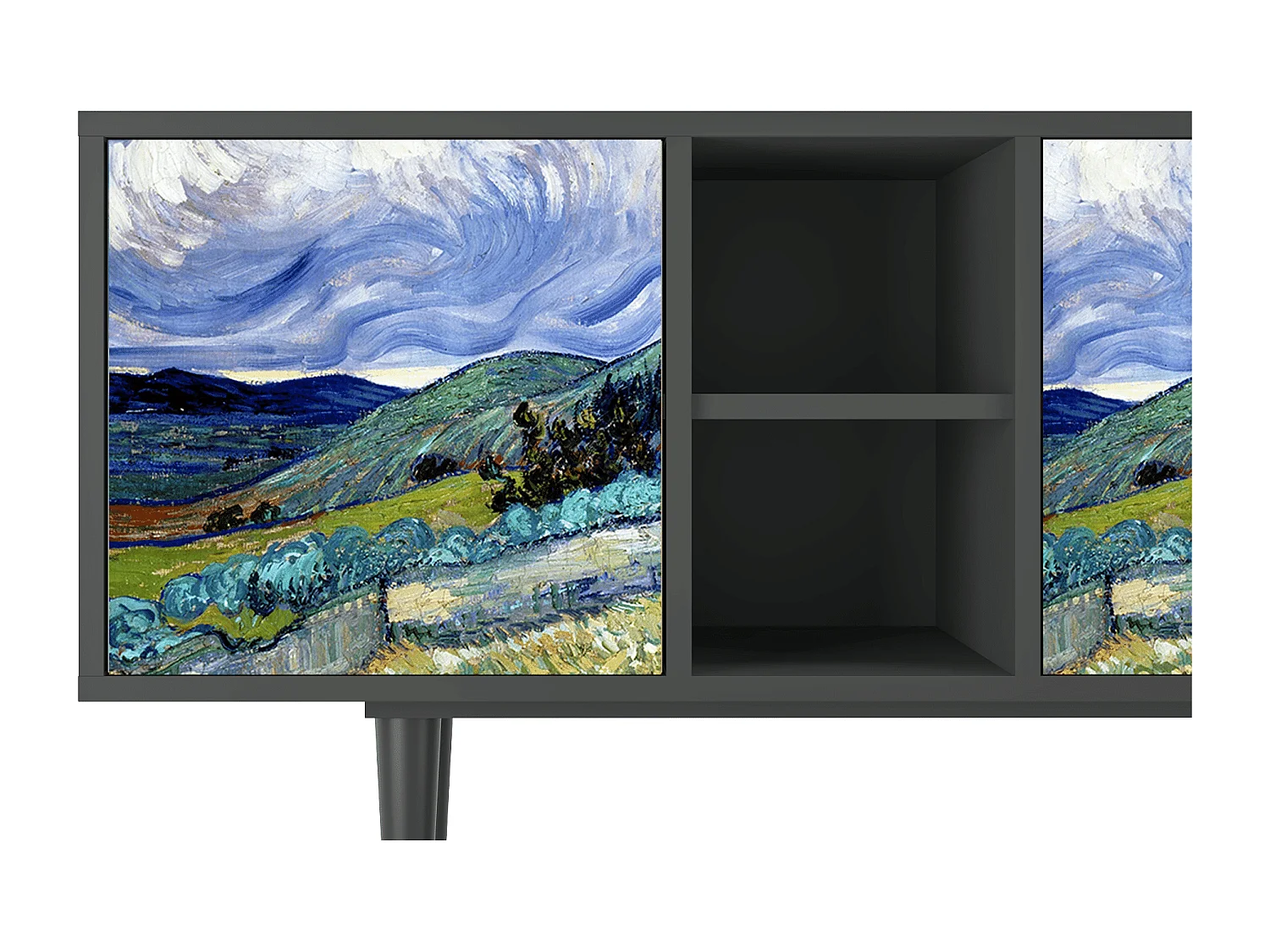 TV-meubel - 150х69х41 cm - T5 - Landscape, Antraciet