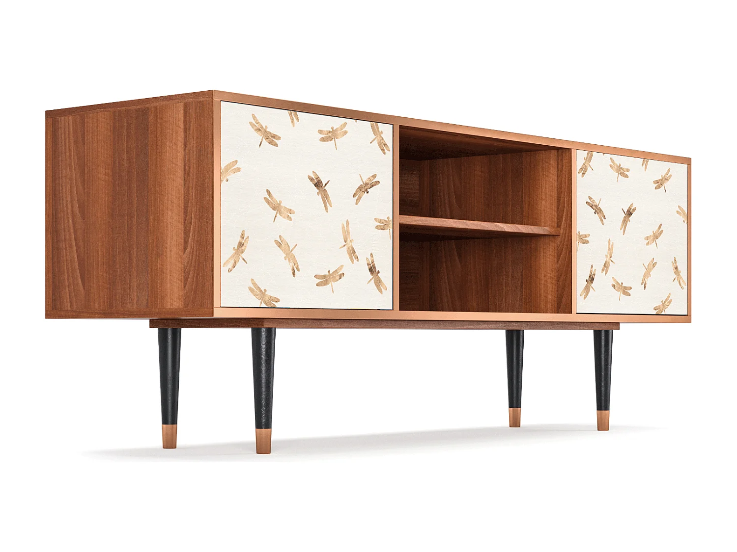 Meuble TV - 170х69х48 cm - T2 - Nude Dragonflies, Noyer