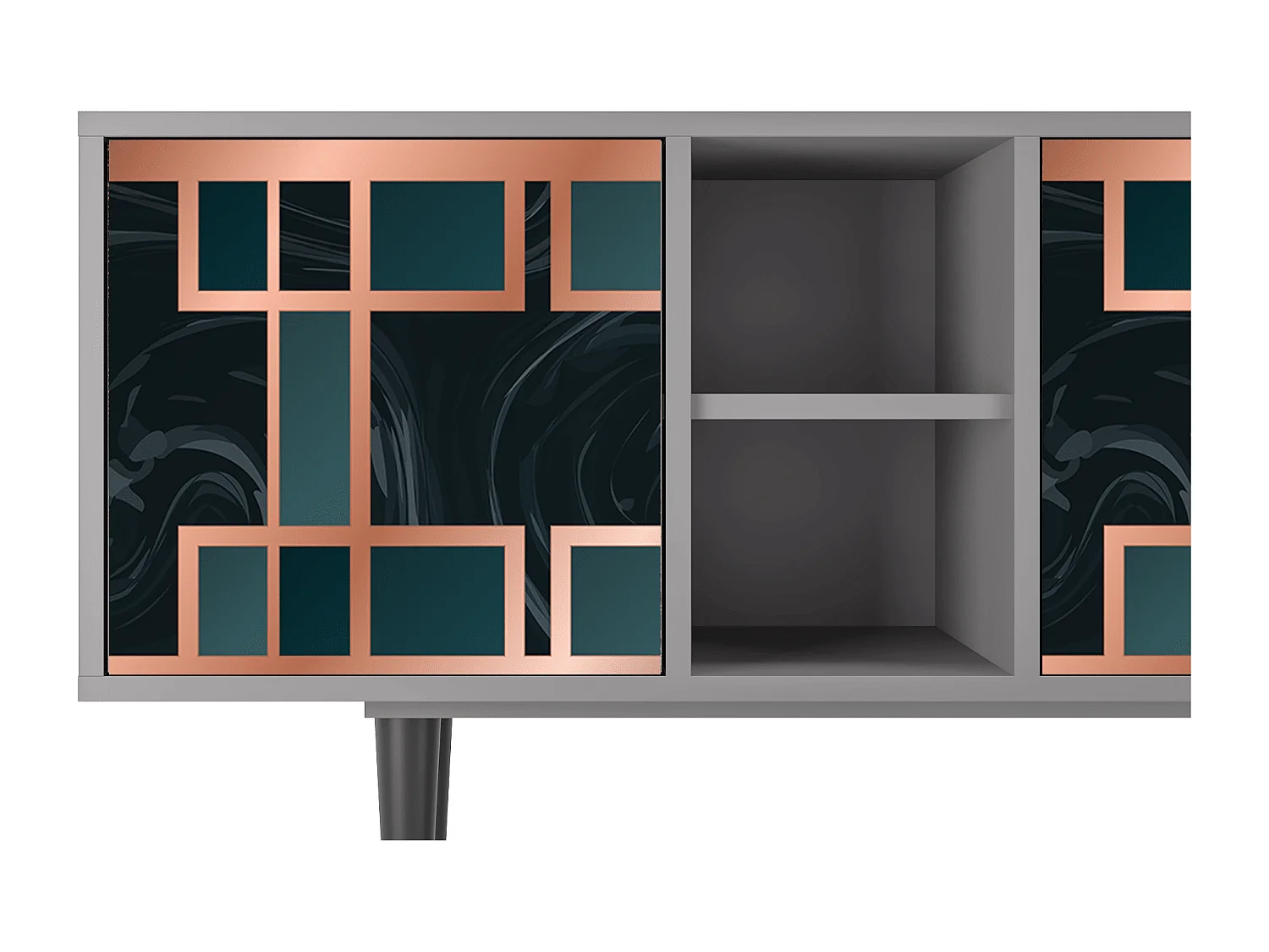 Meuble TV - 150х69х41 cm - T5 - Emerald Metro, Gris