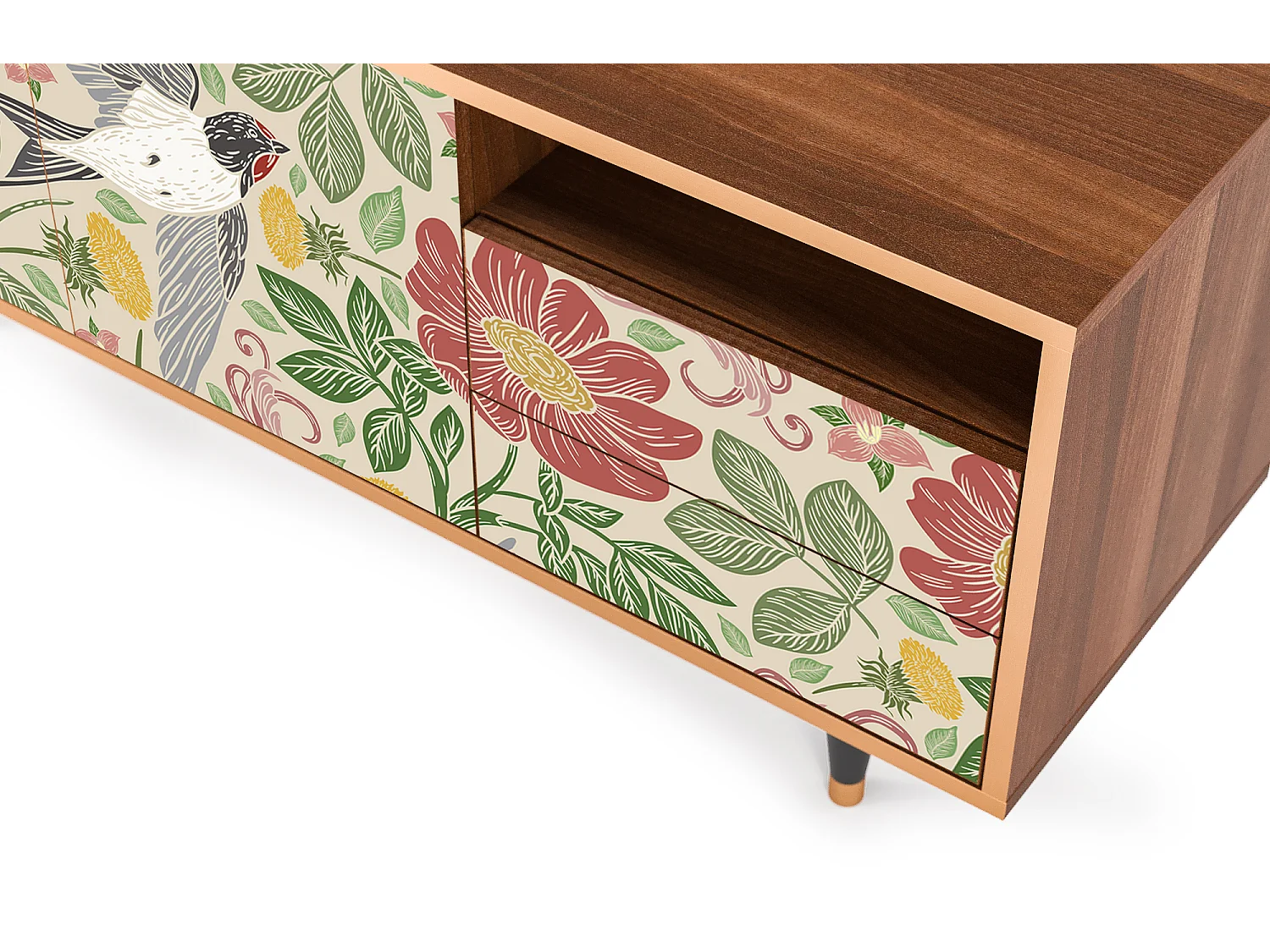 TV-Möbel - 125х56х41 cm - T7 - Spring Swallow, Walnuss