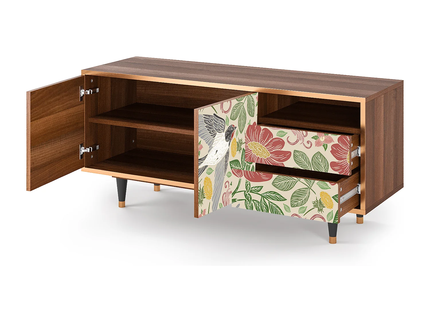 TV-Möbel - 125х56х41 cm - T7 - Spring Swallow, Walnuss