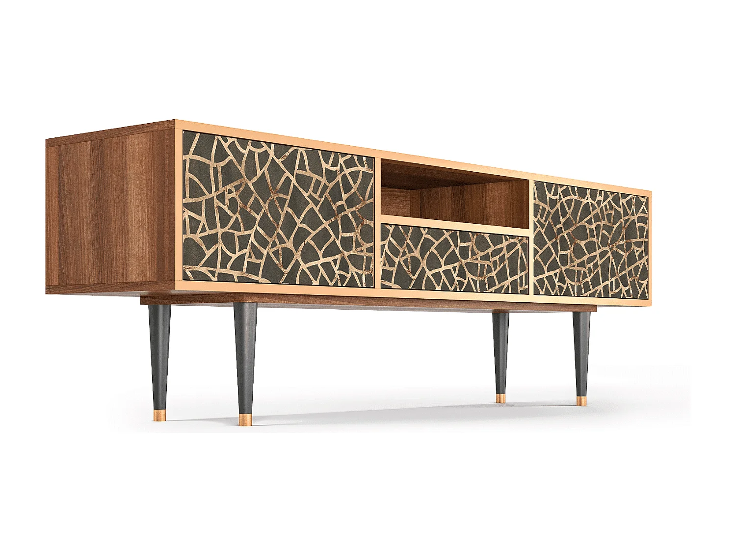 TV-Möbel - 170х59х41 cm - T6 - Enlarged Leaf, Walnuss