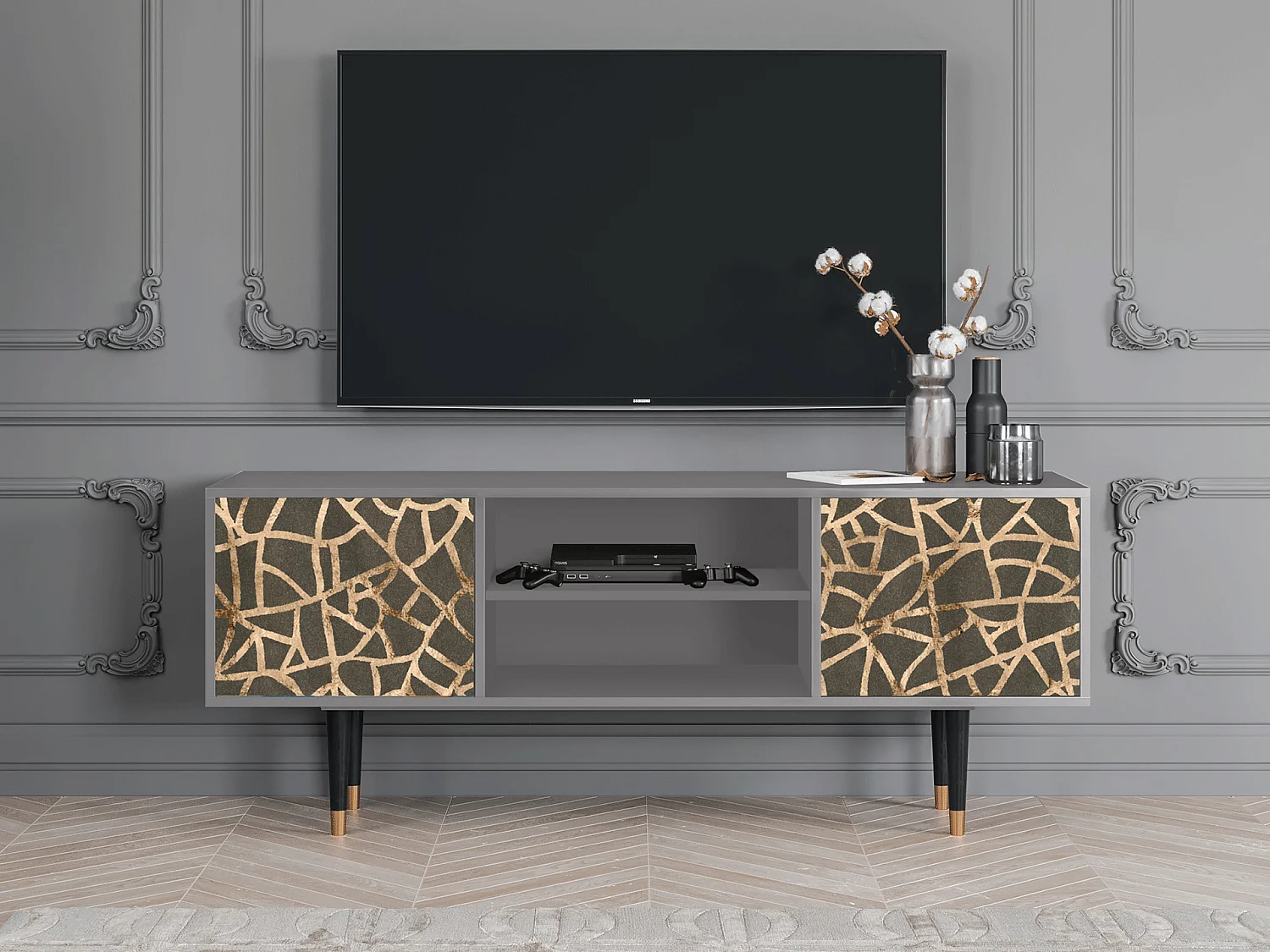 Mueble de TV - 170х69х48 cm - T2 - Enlarged Leaf, Gris