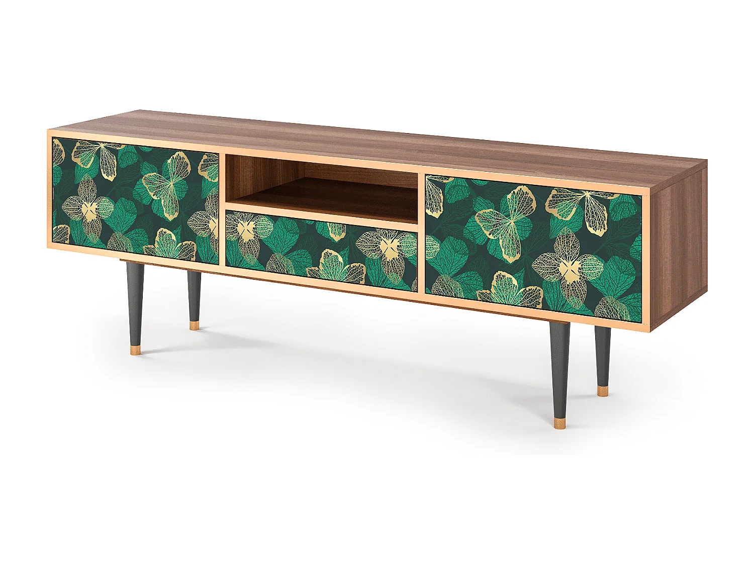 TV-meubel - 170х59х41 cm - T6 - Green Flower, Walnoot