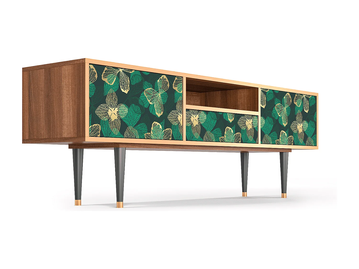 TV-meubel - 170х59х41 cm - T6 - Green Flower, Walnoot