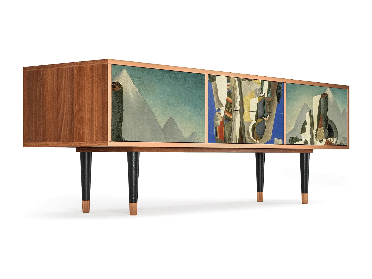 TV-Möbel - 170х59х48 cm - T4 - The Cubist Paintings , Walnuss