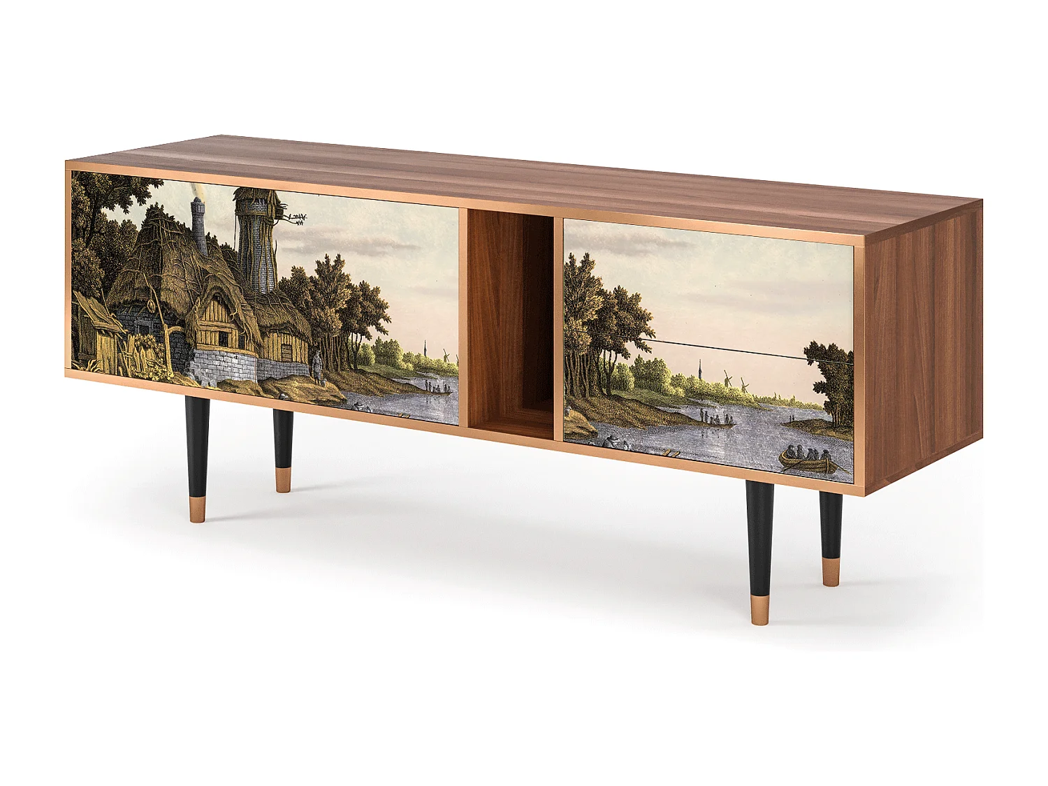 Meuble TV - 170х69х48 cm - T1 - Mill along a River, Noyer