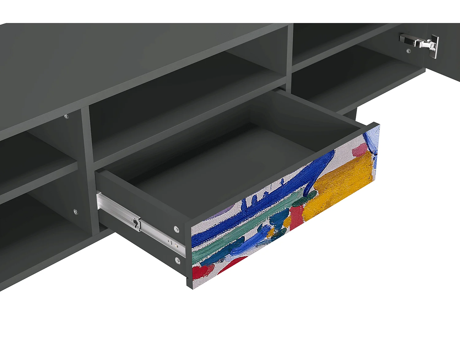 Meuble TV - 170х59х41 cm - T6 - The Port of Collioure , Anthracite