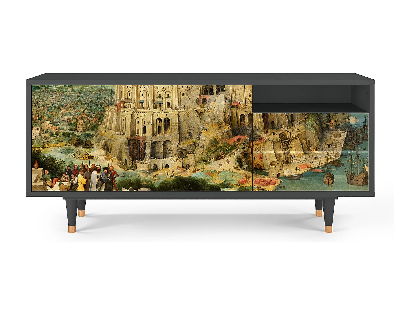 Meuble TV - 125х56х41 cm - T7 - Elder The Tower, Anthracite