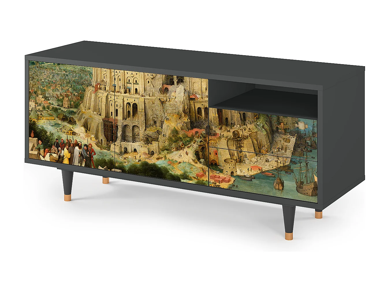 Meuble TV - 125х56х41 cm - T7 - Elder The Tower, Anthracite